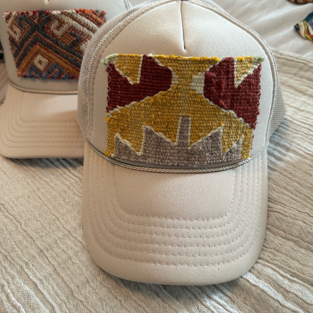 Kilim Beige Trucker Hat with Turkish Patch